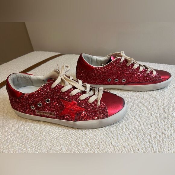 Golden goose superstar glitter women’s tennis shoe, size 8 - Picture 3 of 12